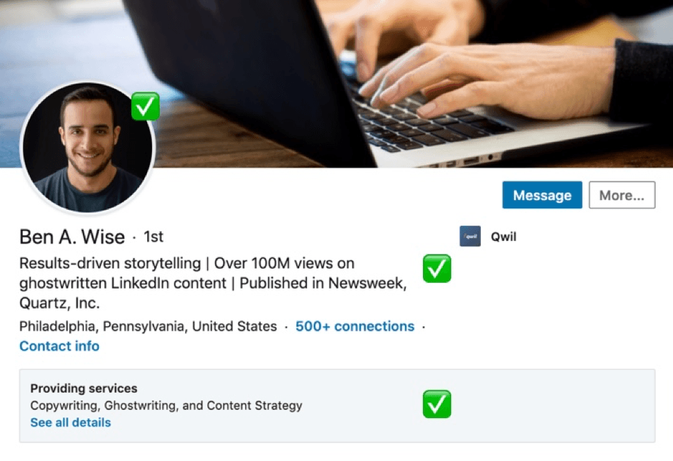 Image of Linkedin Jobs Profile preview